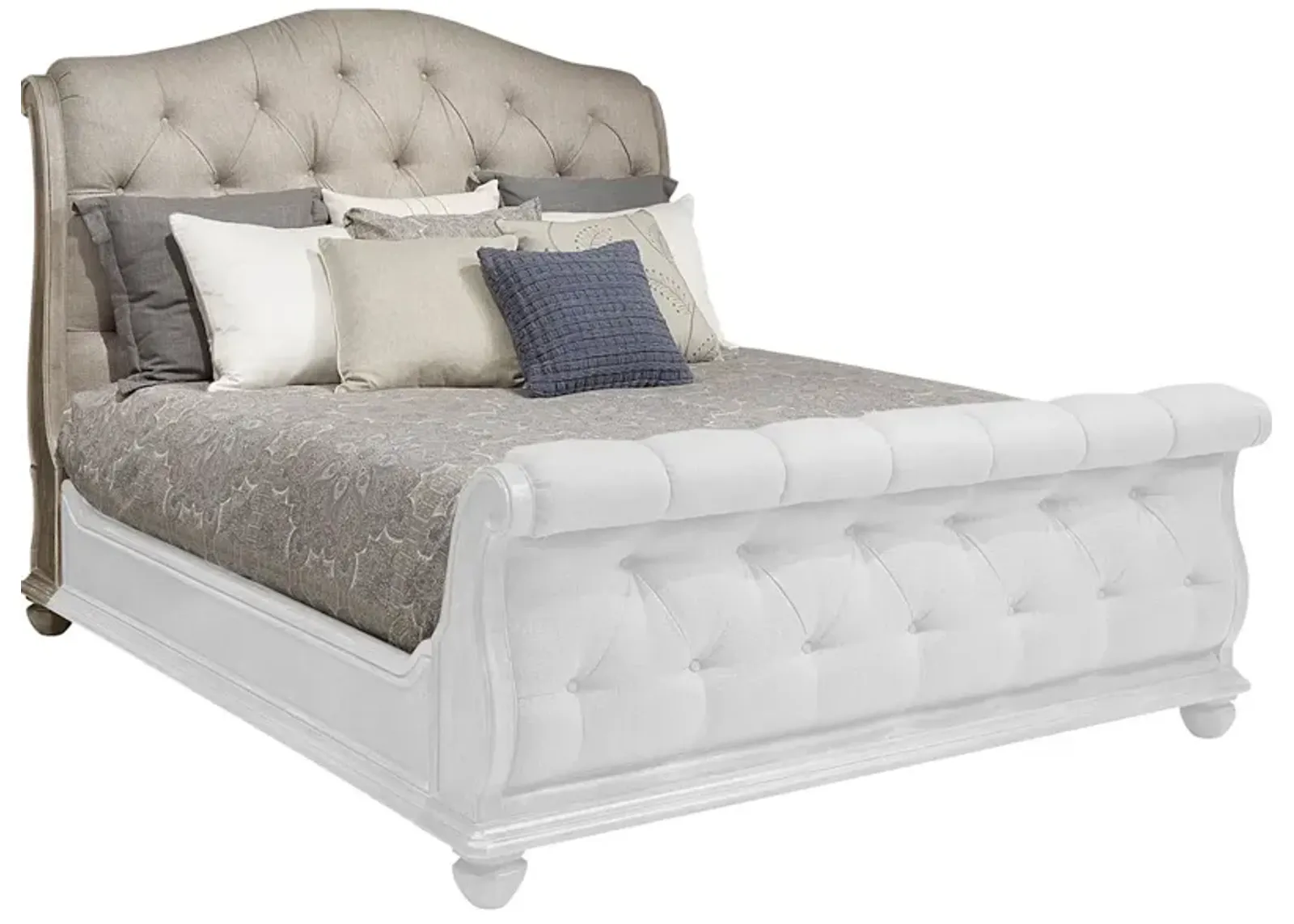 Summer Creek 6/6 Upholstered Tufted Sleigh Headboard