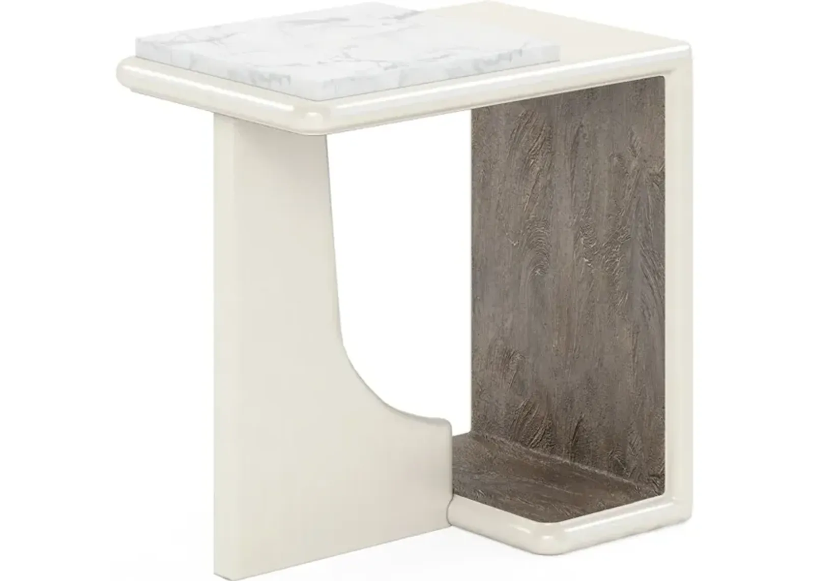 Blanc Chairside Table Marble Top