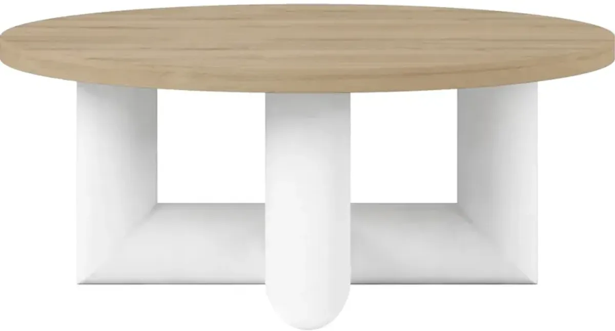 Garrison Round Cocktail Table Wood Top