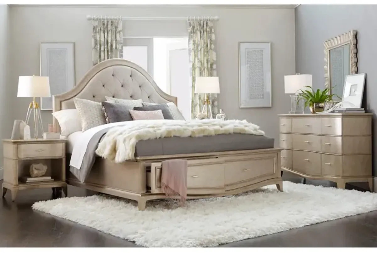 6/6 Upholstered Panel Bed with Storage