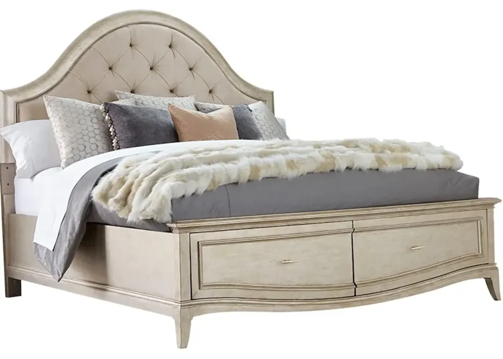 6/6 Upholstered Panel Bed with Storage