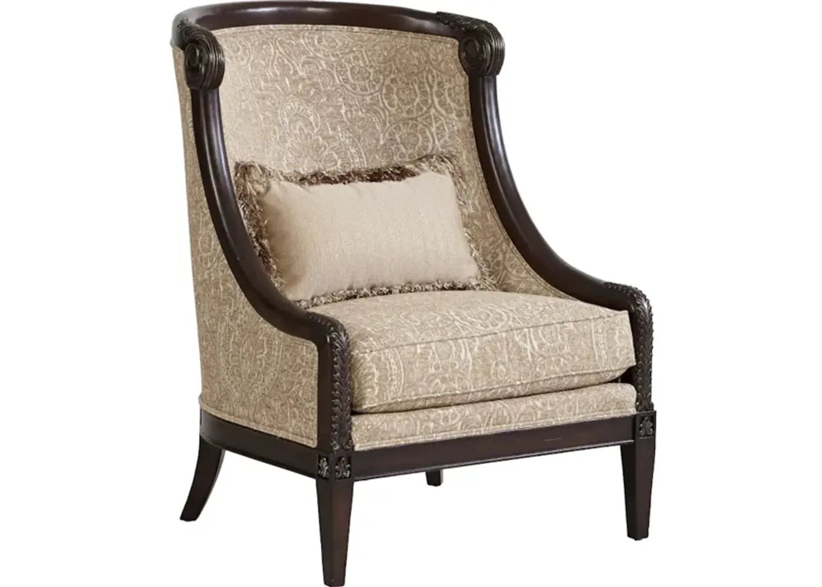 Giovanna Carved Wood Accent Chair