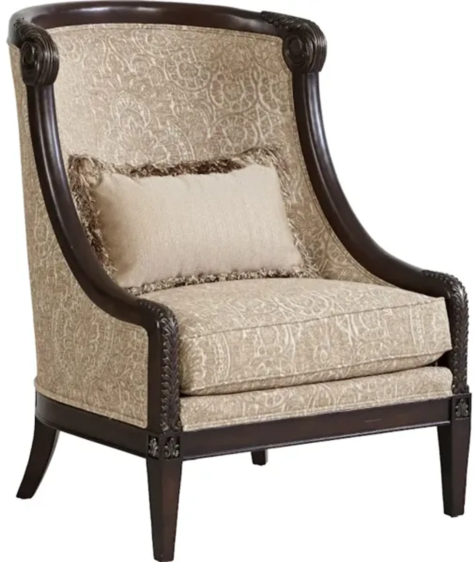 Giovanna Carved Wood Accent Chair