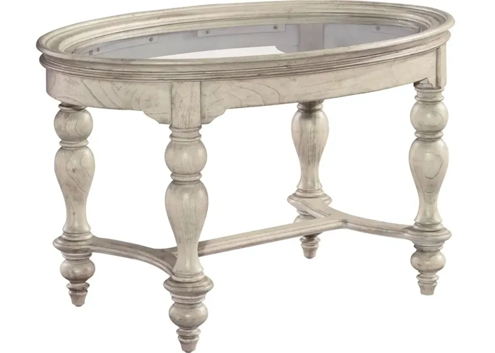 Oval Glass Top Coffee Table