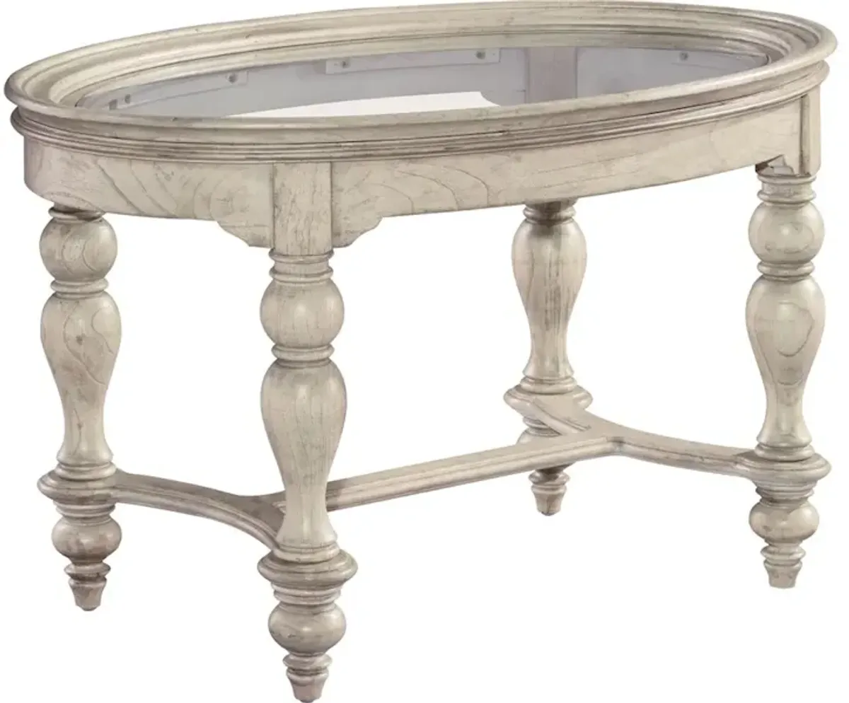 Oval Glass Top Coffee Table