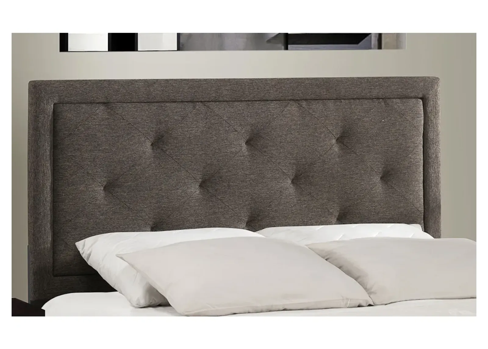 Becker Headboard - King - Headboard Frame Included - Black/Brown Fabric