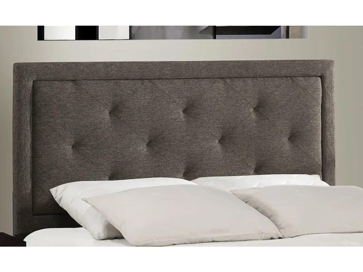 Becker Headboard - King - Headboard Frame Included - Black/Brown Fabric