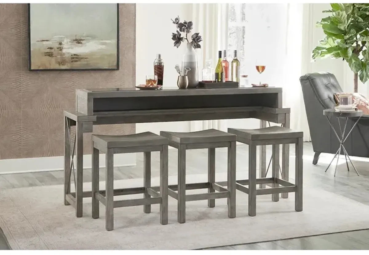 Bar Console With Three Stools