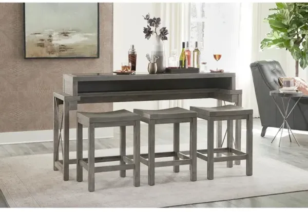 Bar Console With Three Stools