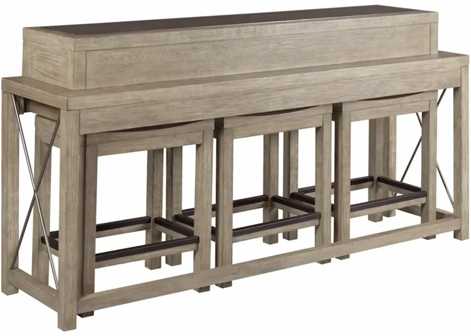 Bar Console With Three Stools