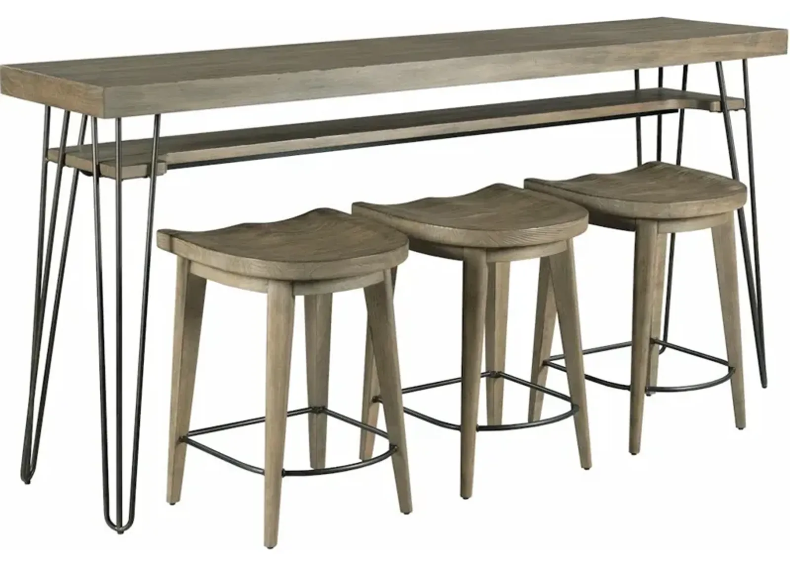 Bar Console With Three Stools