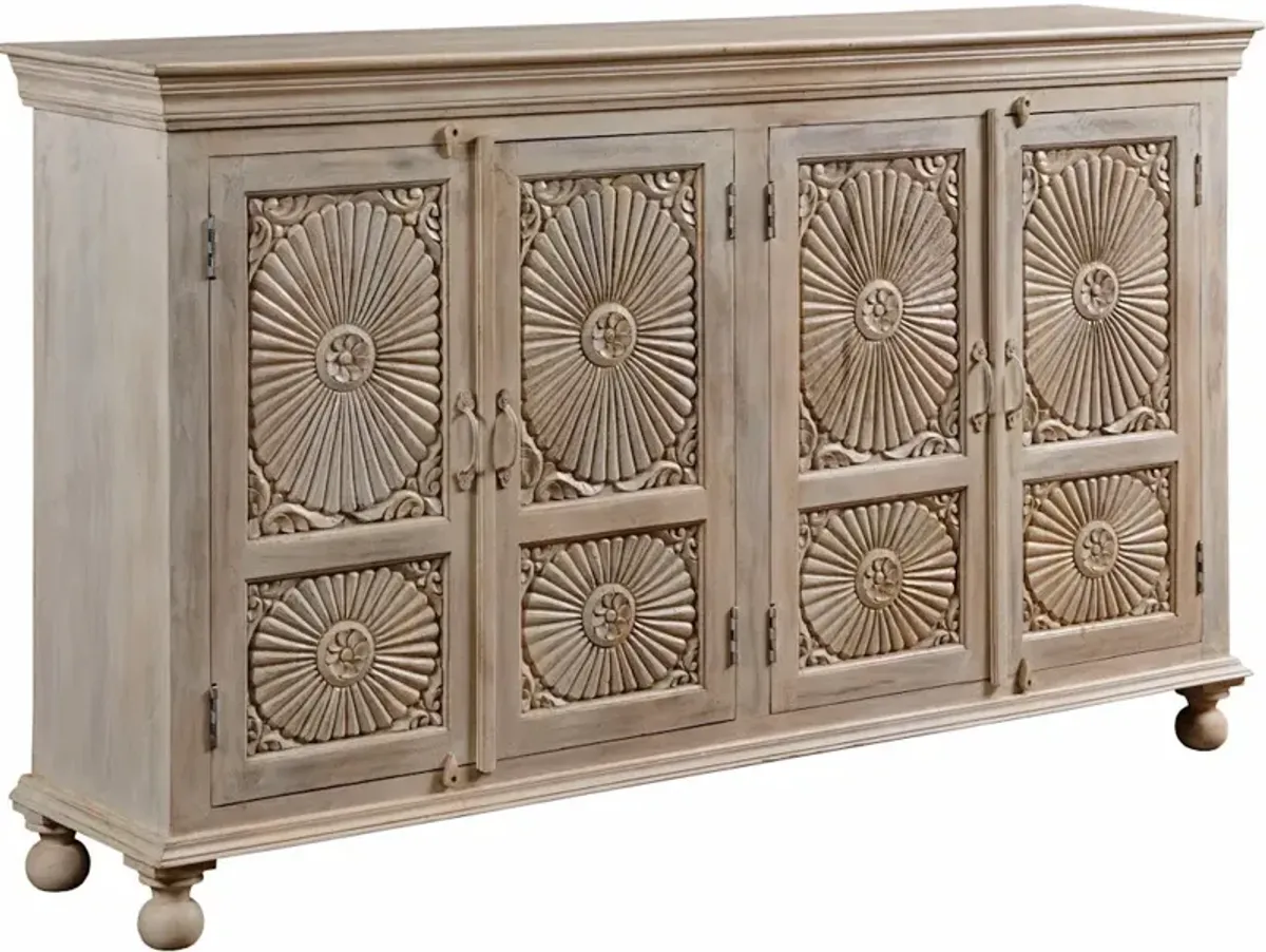 Parchment Four Door Cabinet