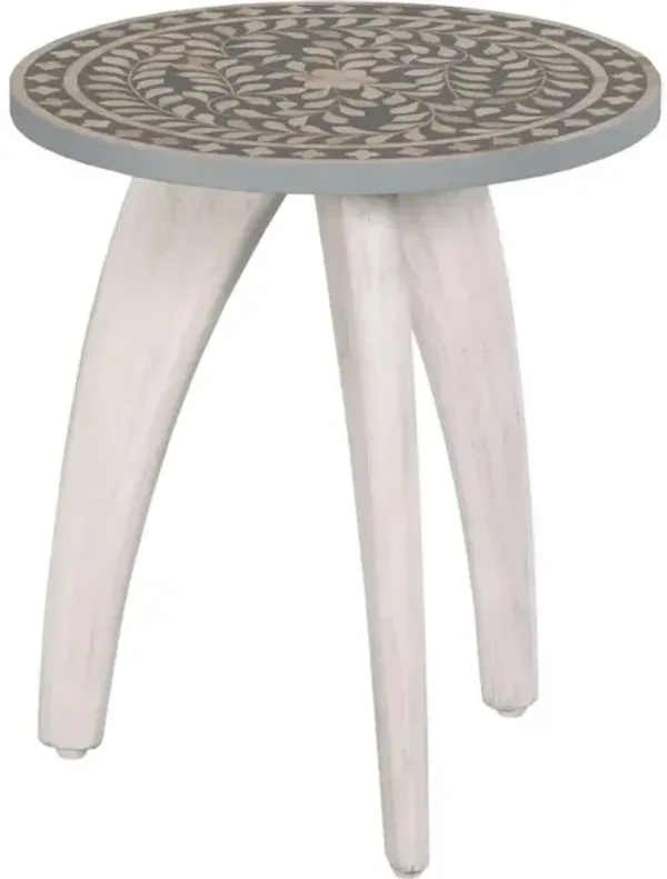 Blossom Inlay Accent Table/Gray
