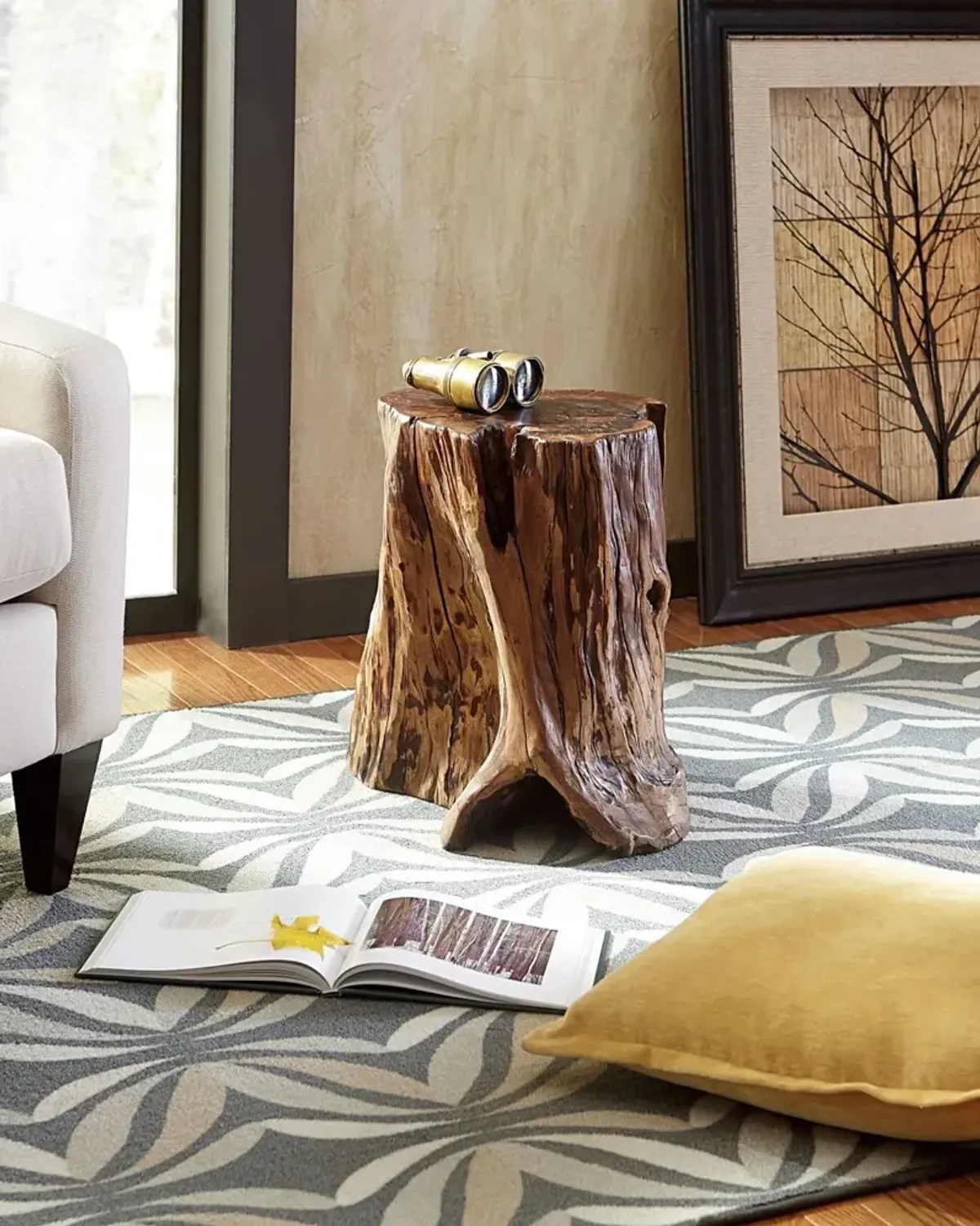 Tree Trunk Accent Table