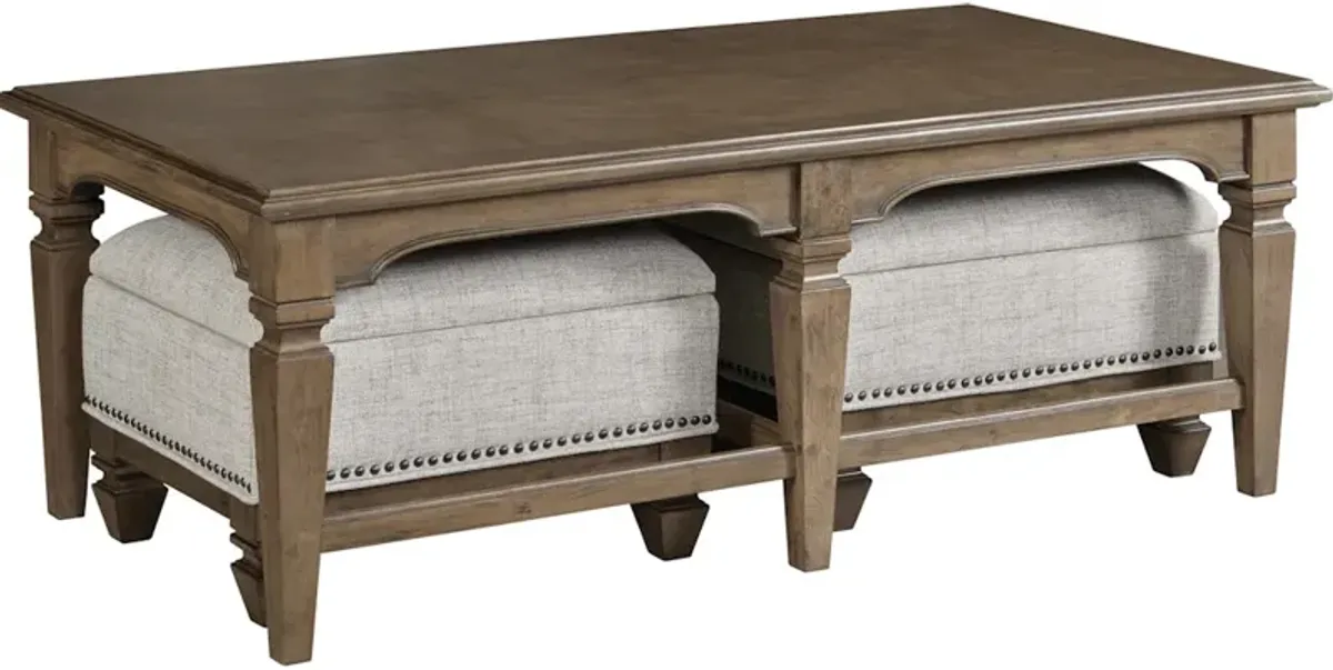 Nesting Coffee Table With 2 Ottomans - Package