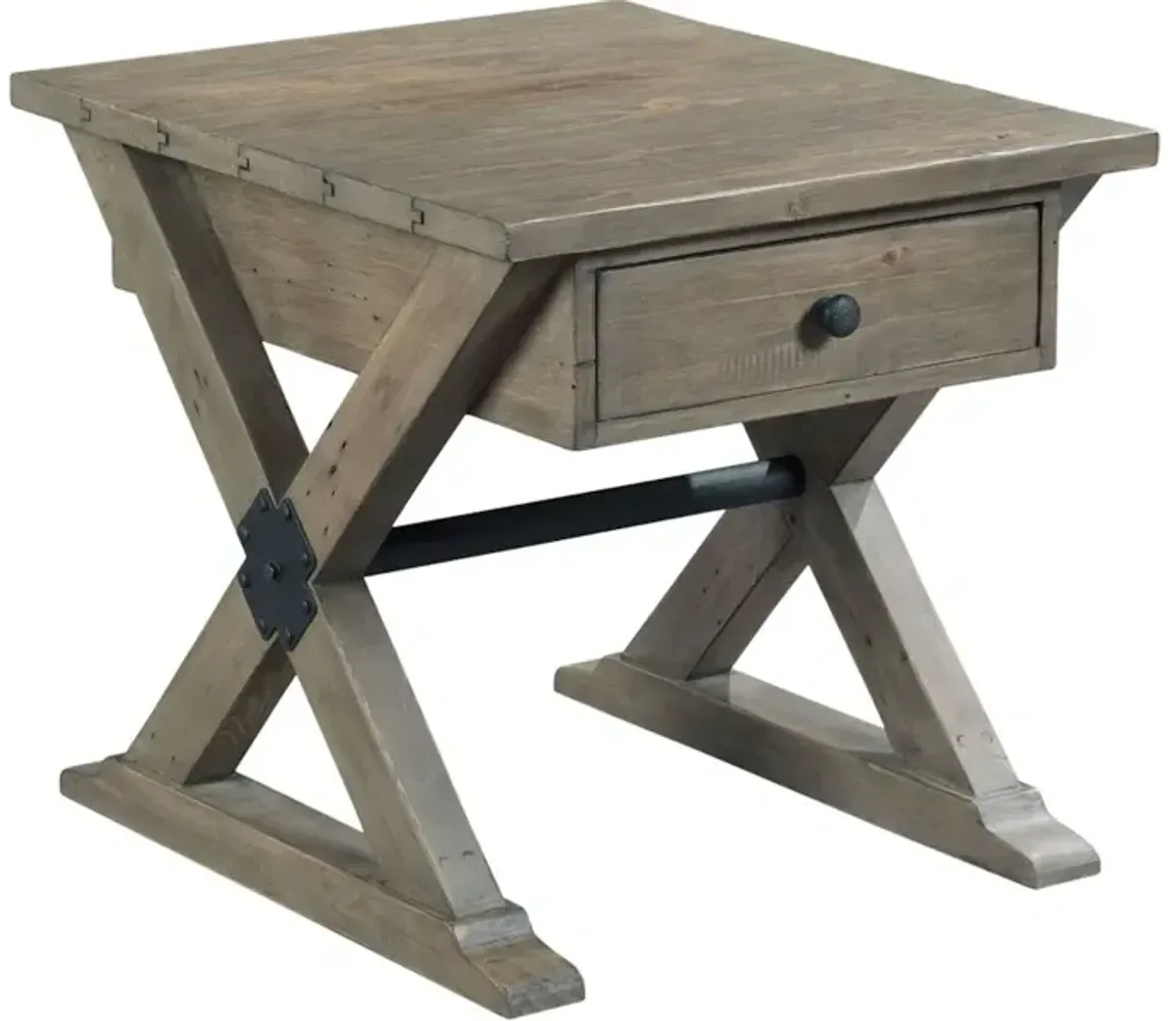 Trestle Drawer End Table