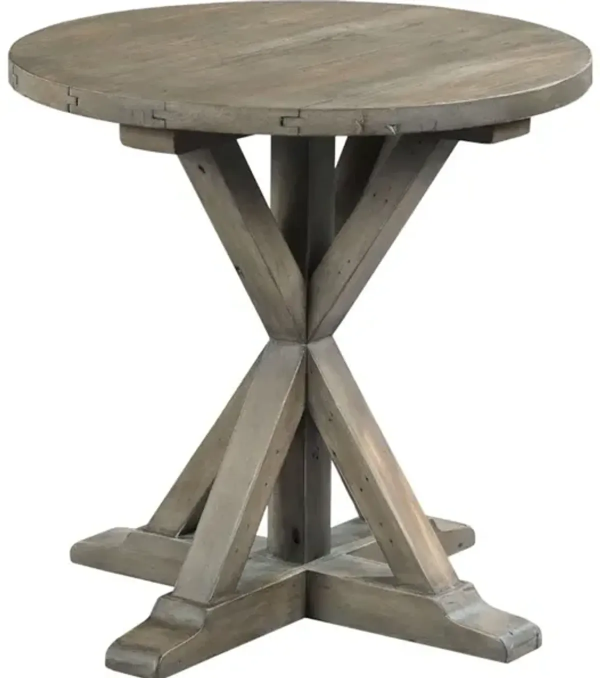 Trestle Round End Table