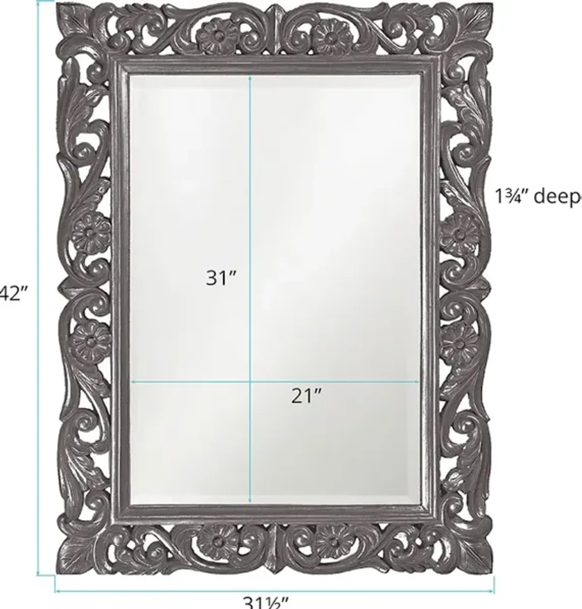 Chateau Mirror - Glossy Charcoal