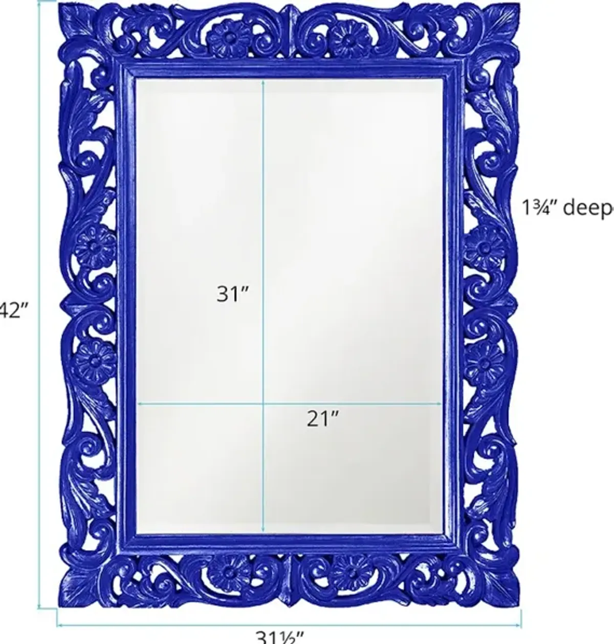 Chateau Mirror - Glossy Royal Blue