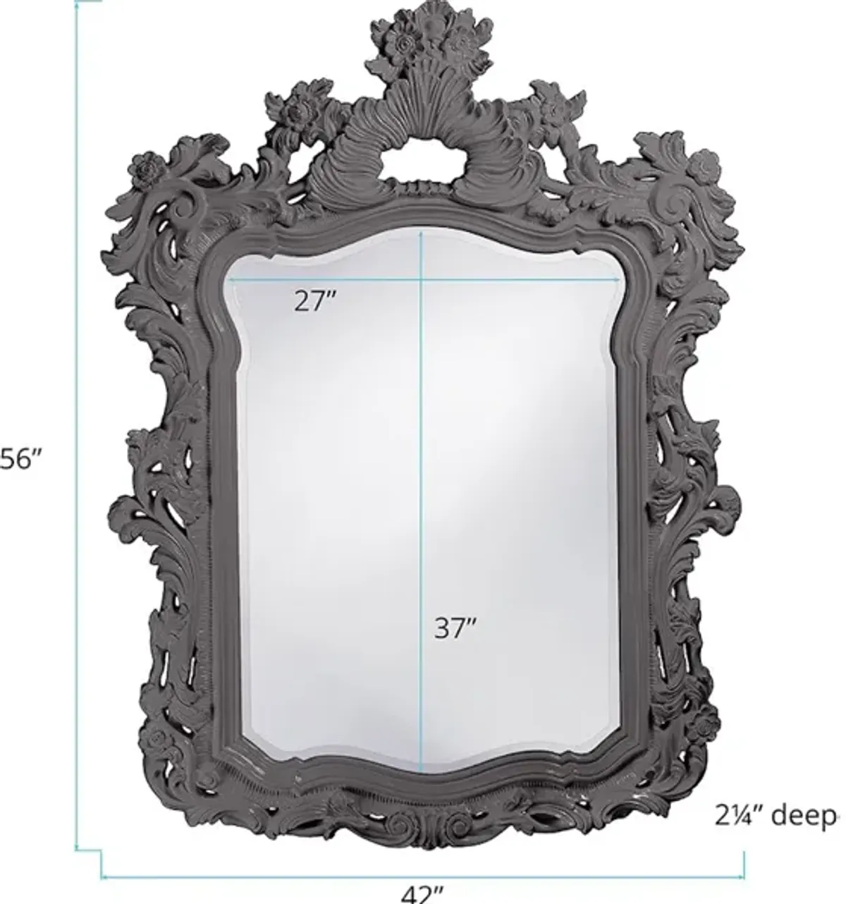 Turner Mirror - Glossy Charcoal