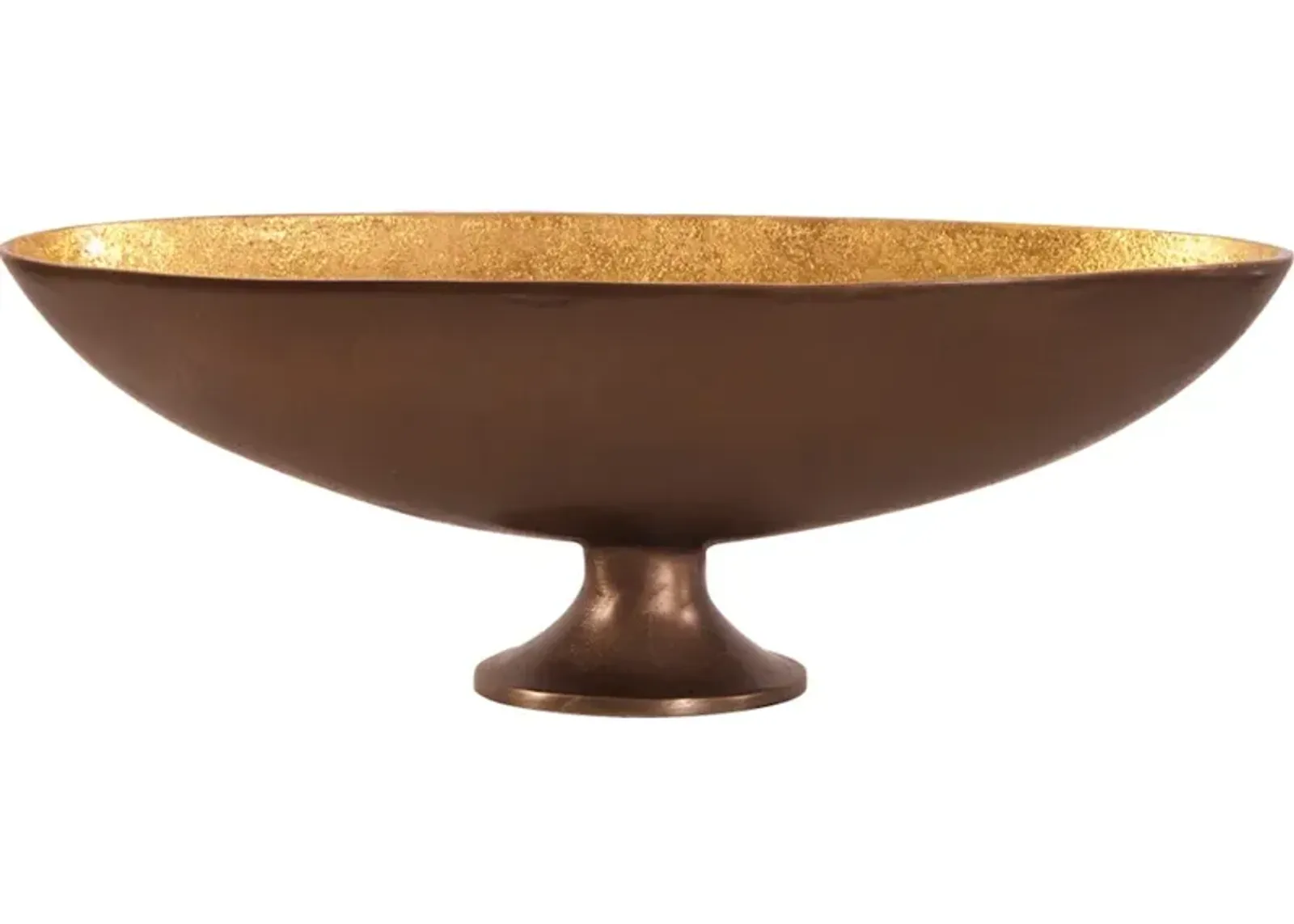 Oblong Bronze Footed Bowl with Gold Luster - Medium