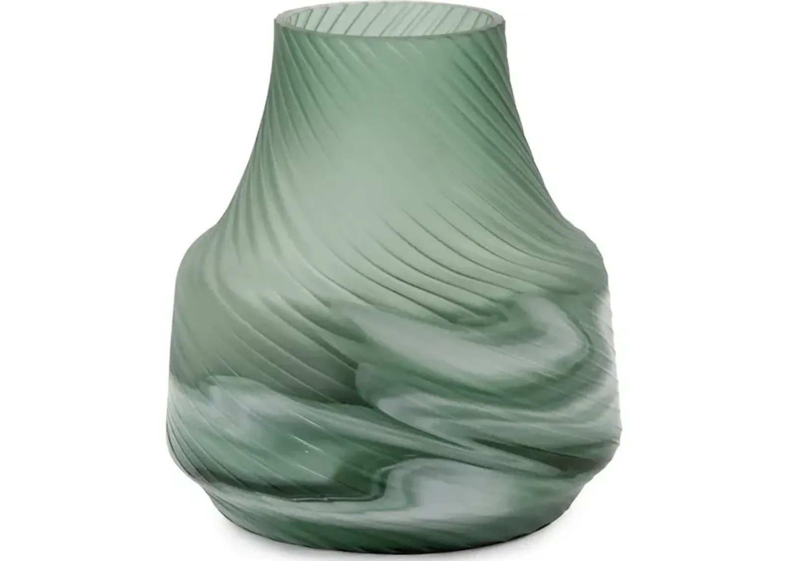 Teal Swirl Vase Small