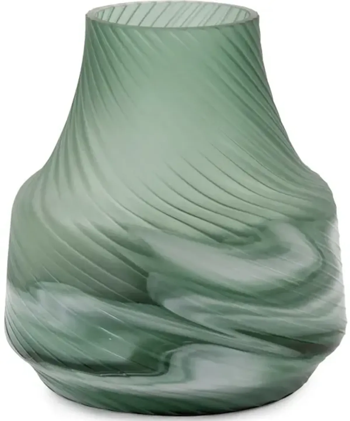 Teal Swirl Vase Small