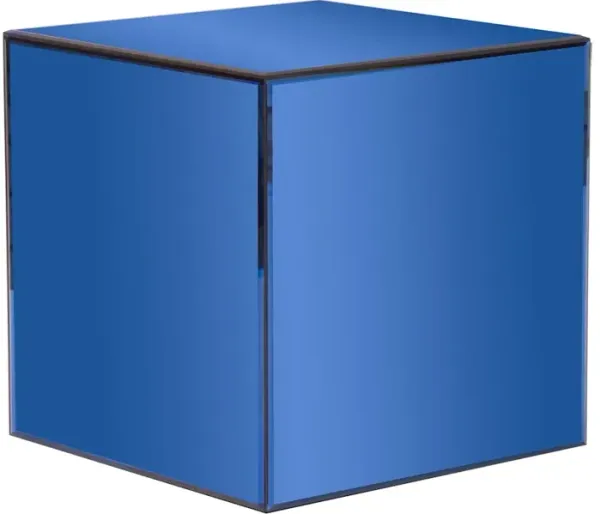 Blue Mirrored Cube Table