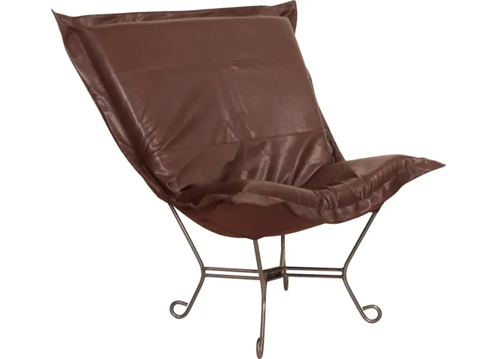 Scroll Puff Chair Avanti Pecan Titanium Frame