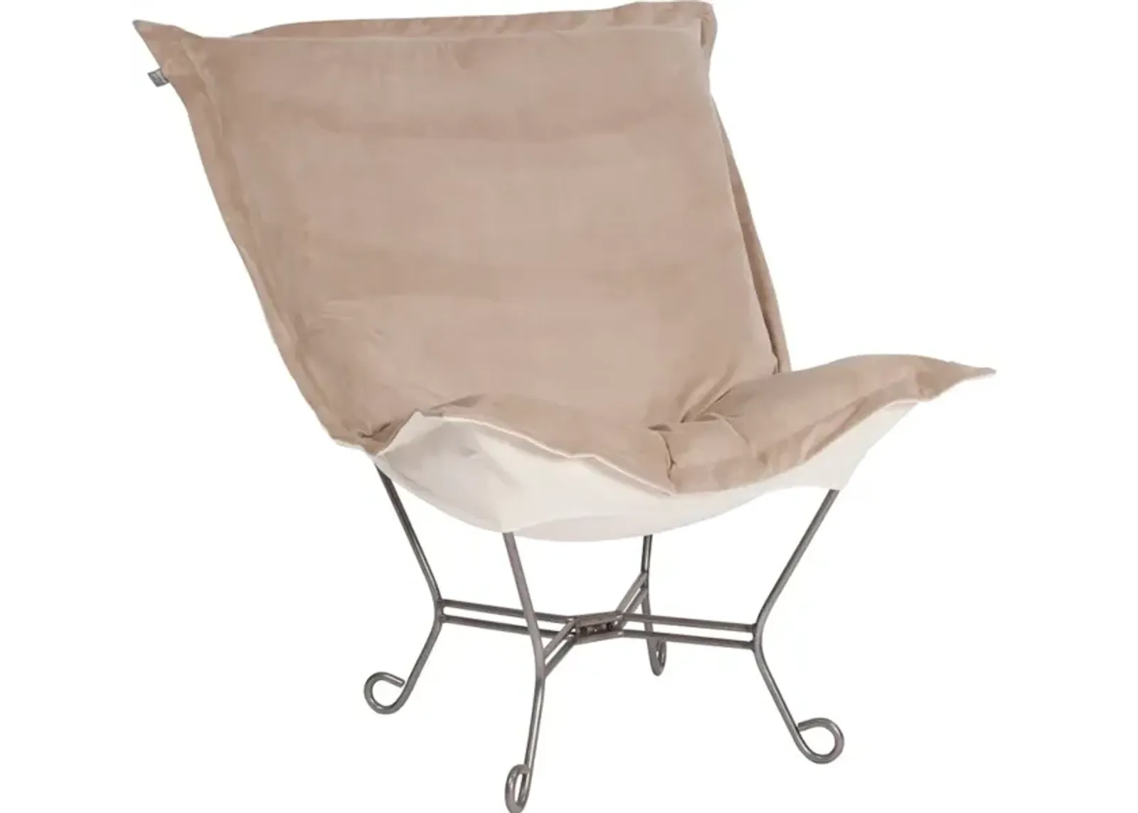 Scroll Puff Chair Bella Sand Titanium Frame