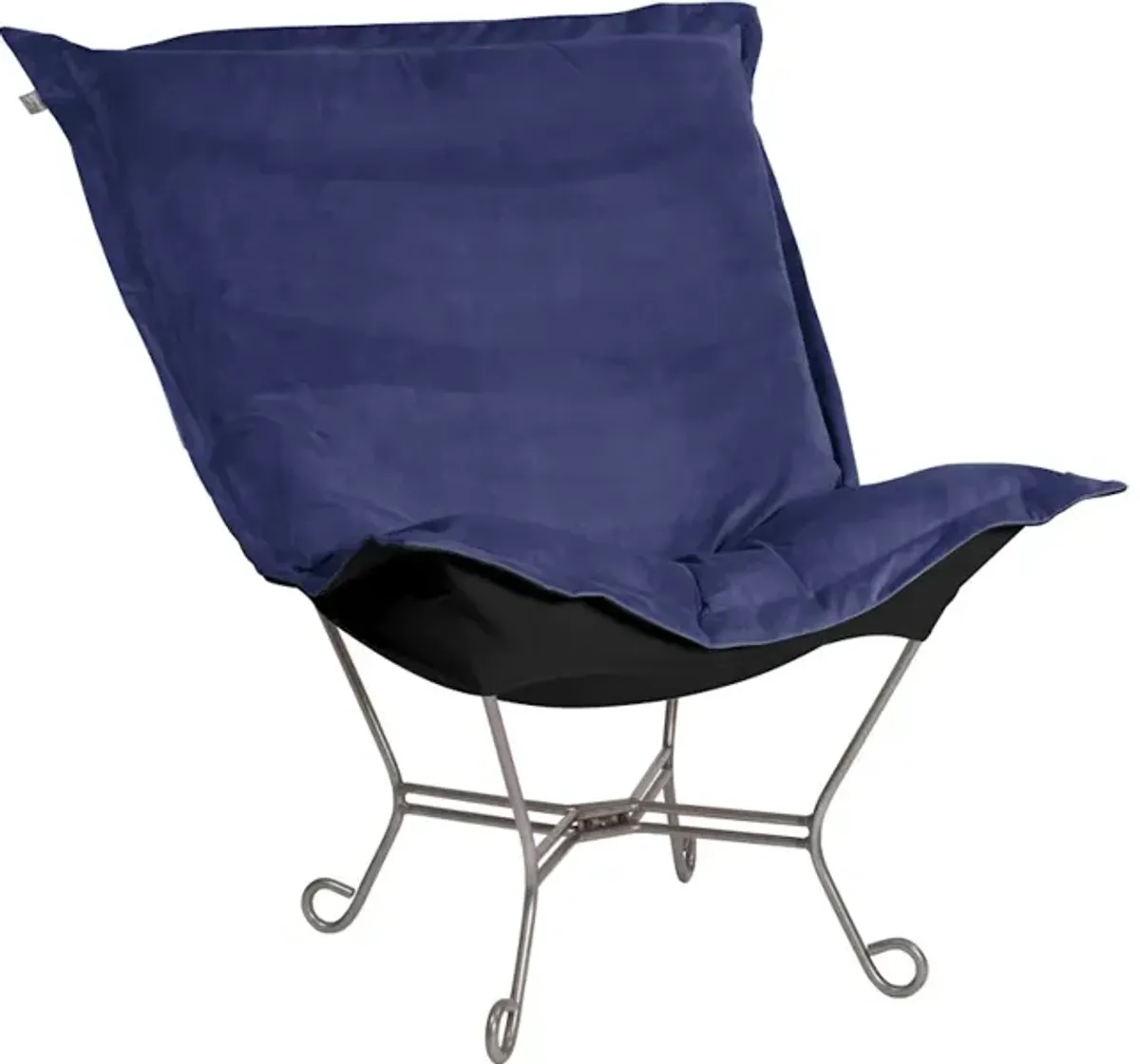 Scroll Puff Chair Bella Royal Titanium Frame