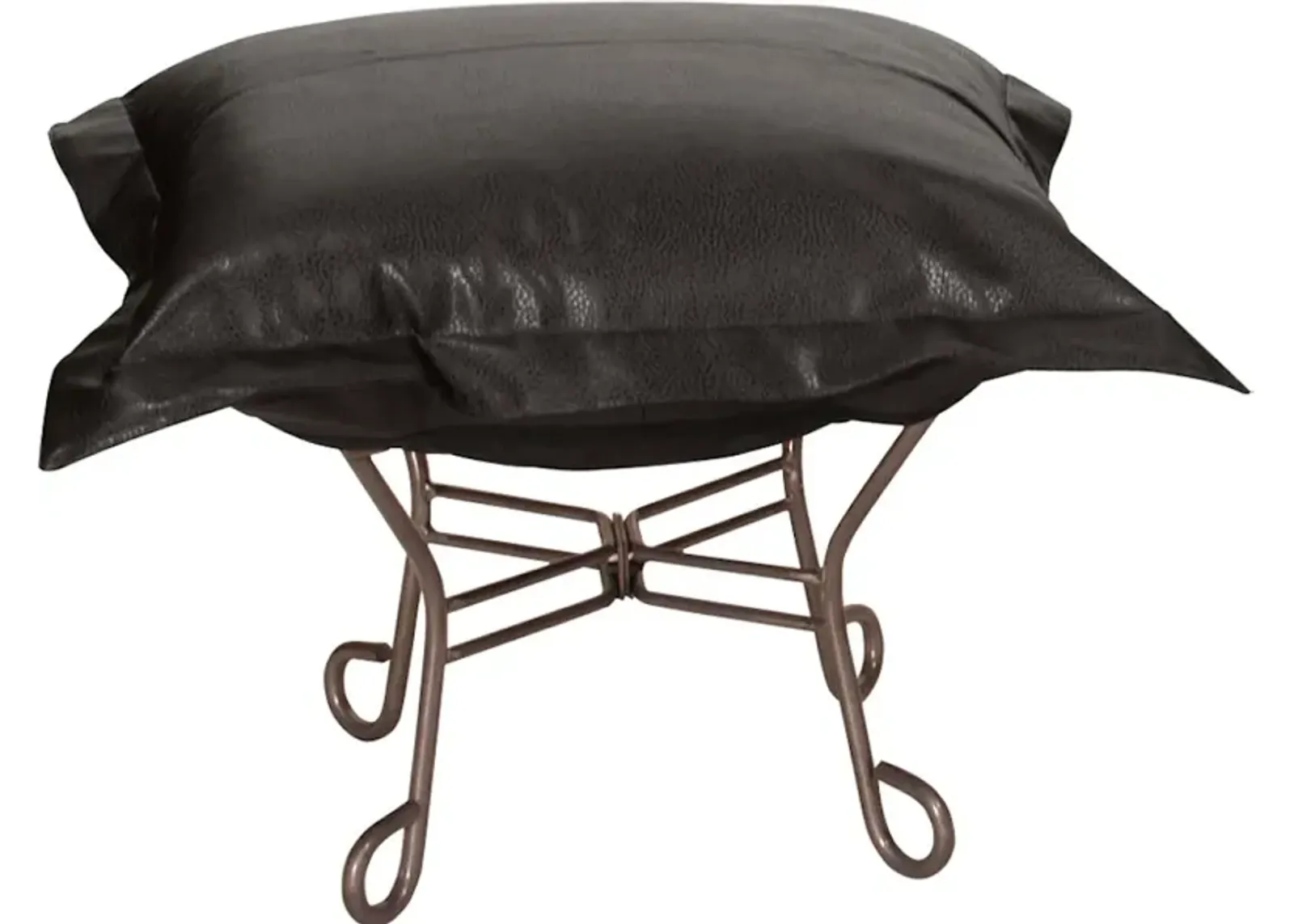 Scroll Puff Ottoman Avanti Black Titanium Frame