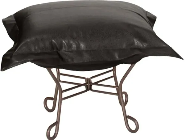 Scroll Puff Ottoman Avanti Black Titanium Frame