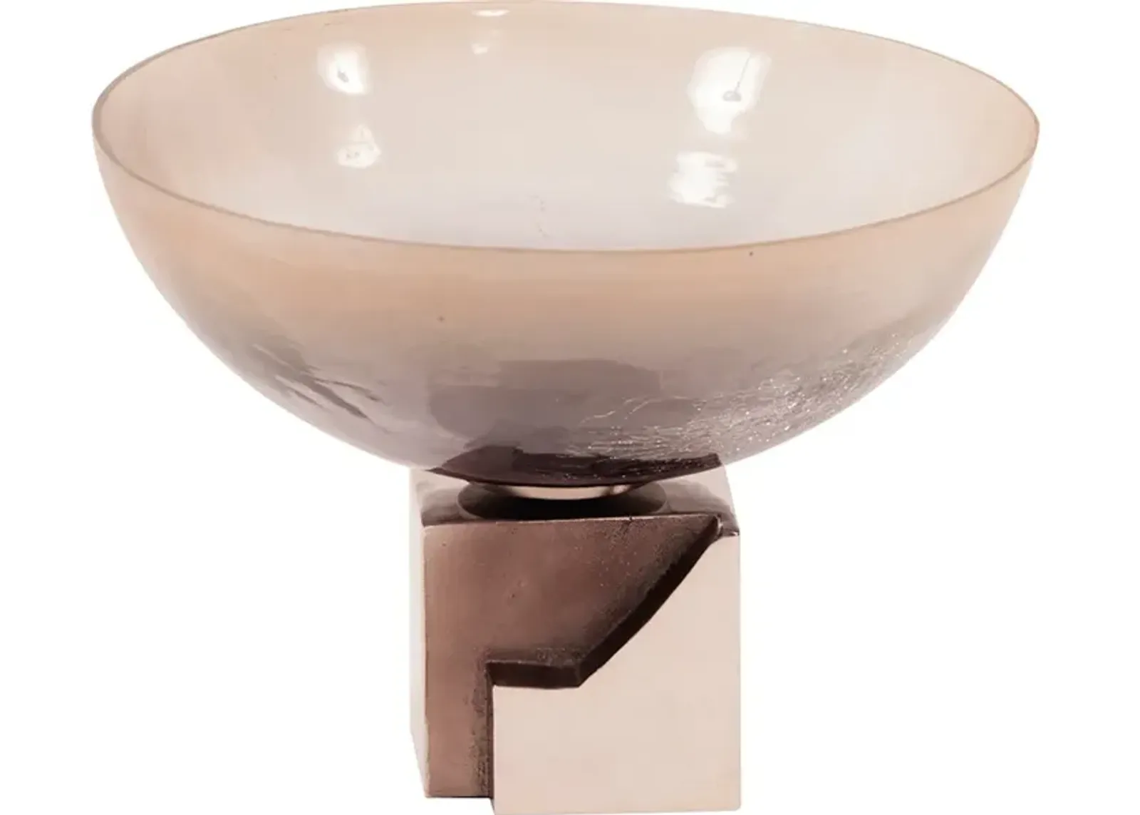 Ombre Glass Bowl on Square Aluminum Base