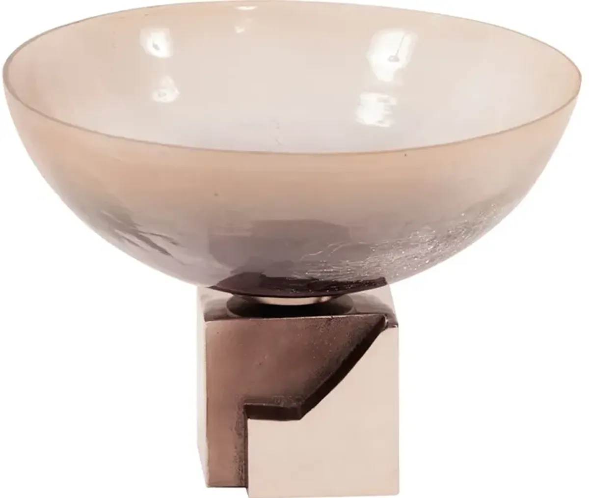 Ombre Glass Bowl on Square Aluminum Base