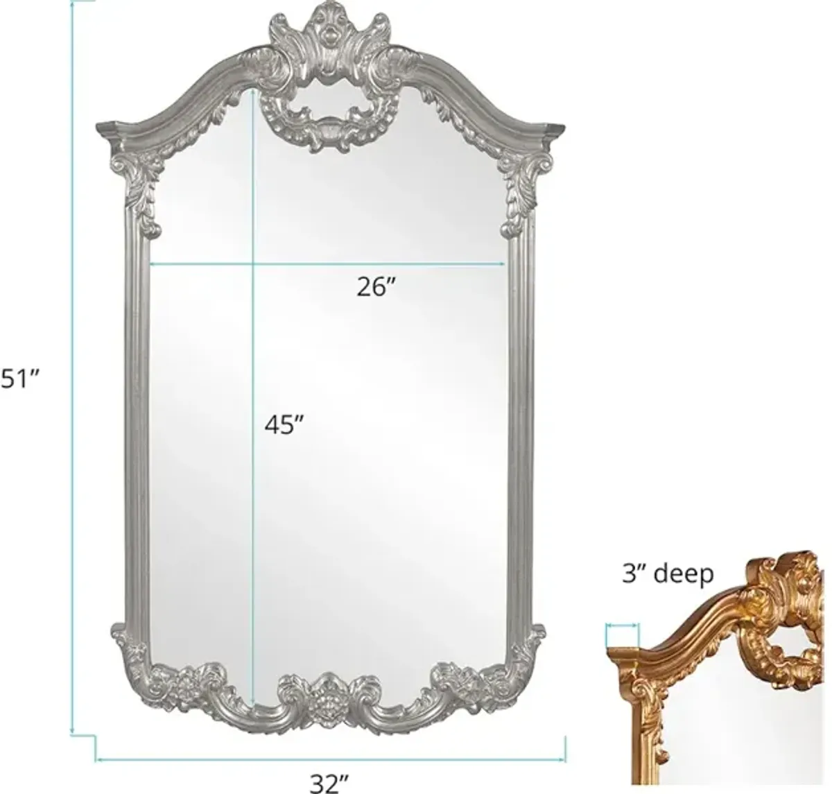 Roman Mirror - Glossy Nickel