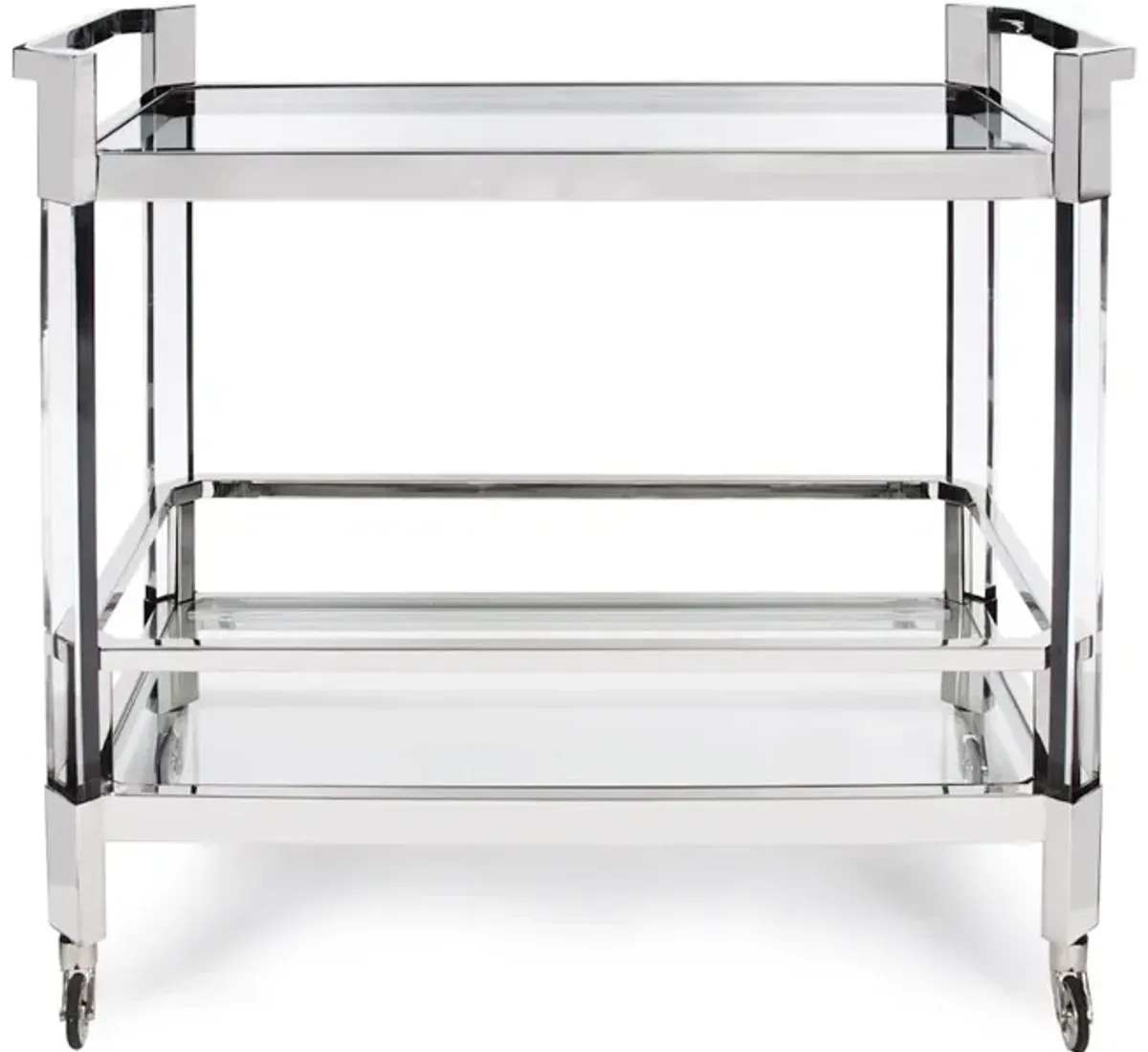 Stainless Steel and Acrylic Bar Cart