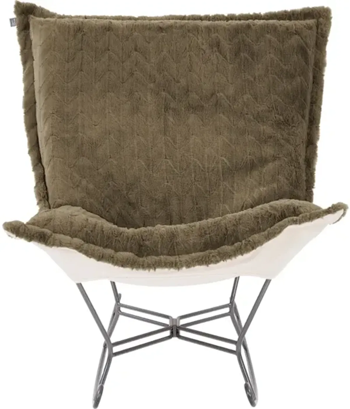 Scroll Puff Rocker Angora Moss