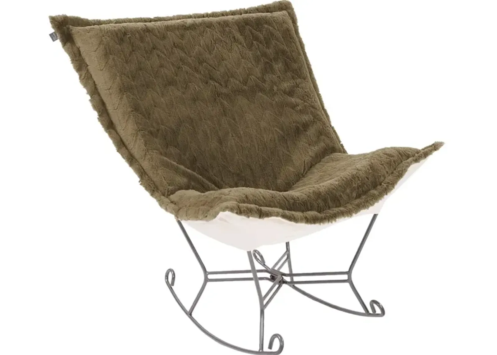 Scroll Puff Rocker Angora Moss