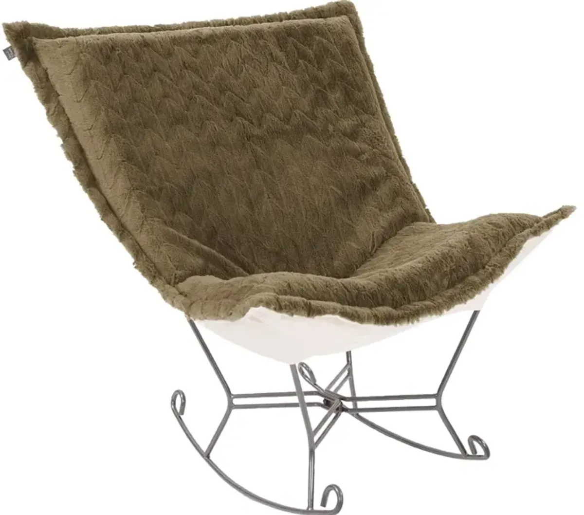 Scroll Puff Rocker Angora Moss