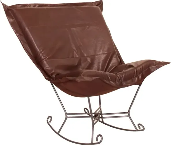 Scroll Puff Rocker Avanti Pecan Titanium Frame