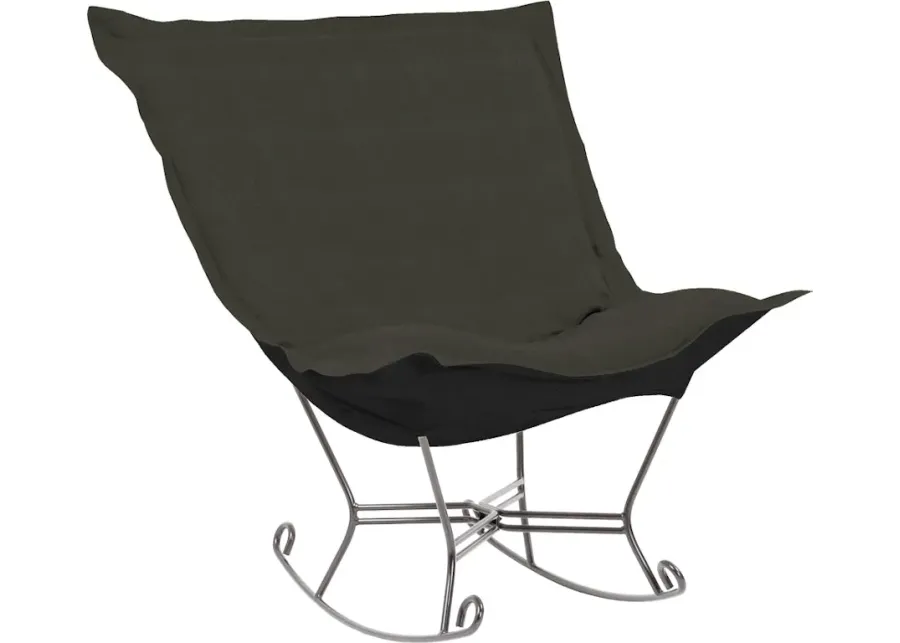 Scroll Puff Rocker Sterling Charcoal Titanium Frame