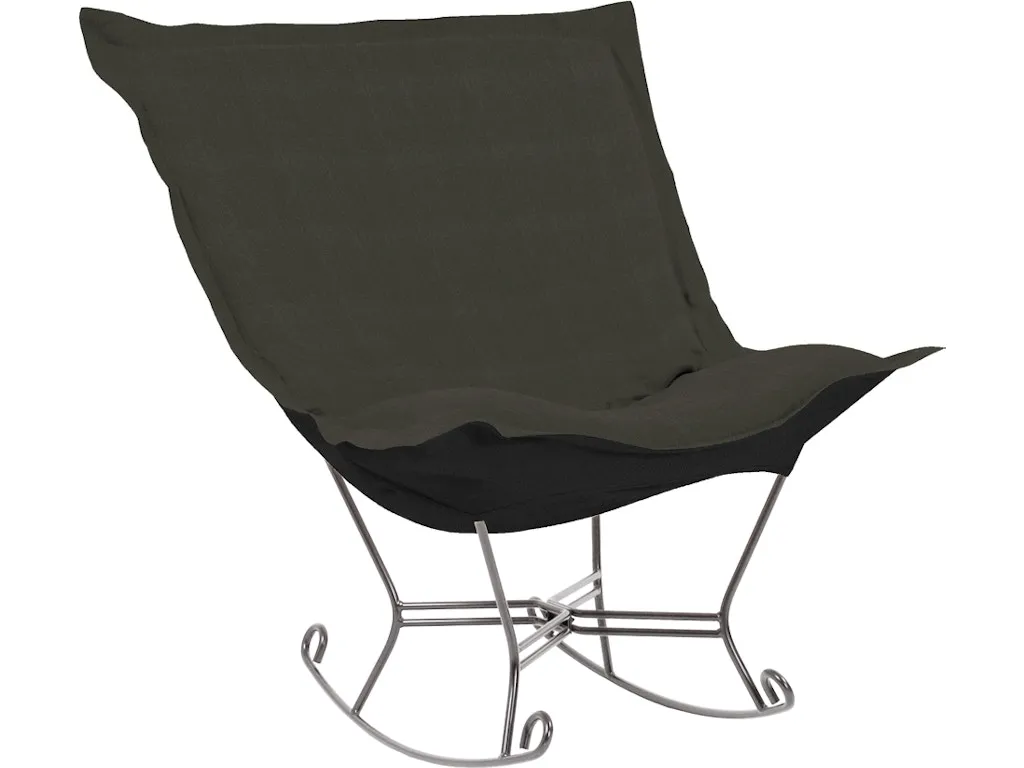 Scroll Puff Rocker Sterling Charcoal Titanium Frame