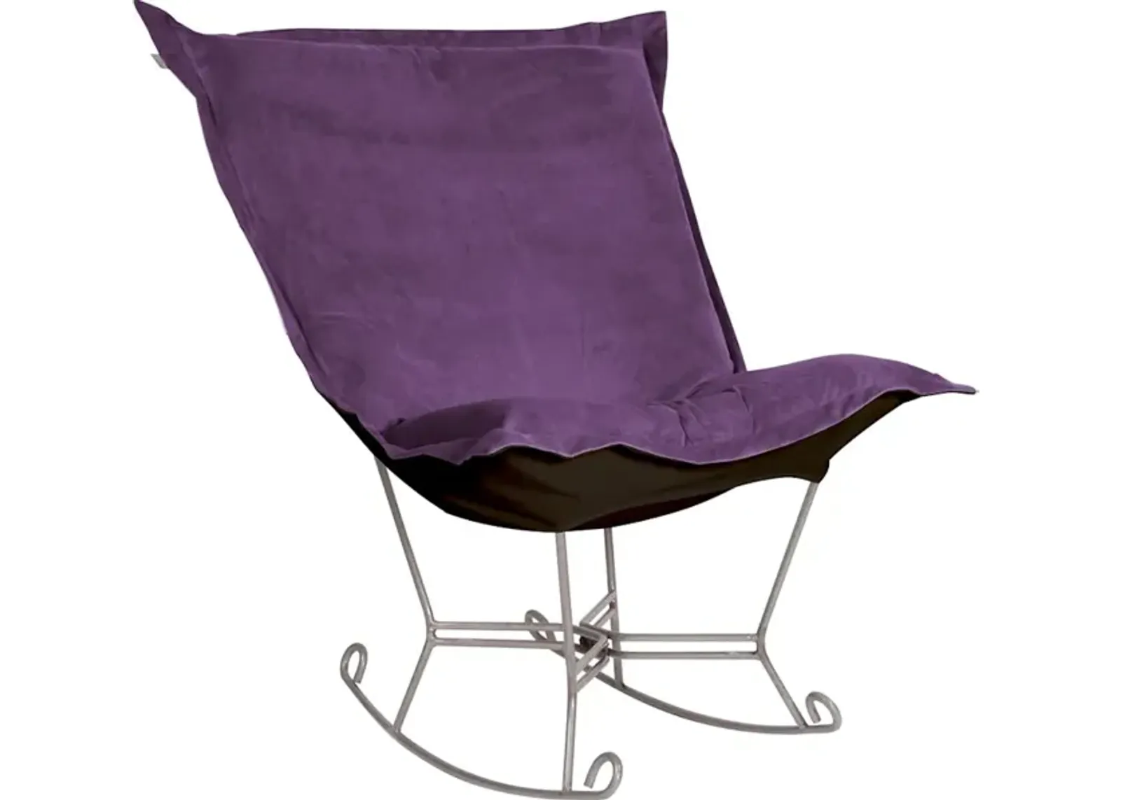 Scroll Puff Rocker Bella Eggplant Titanium Frame