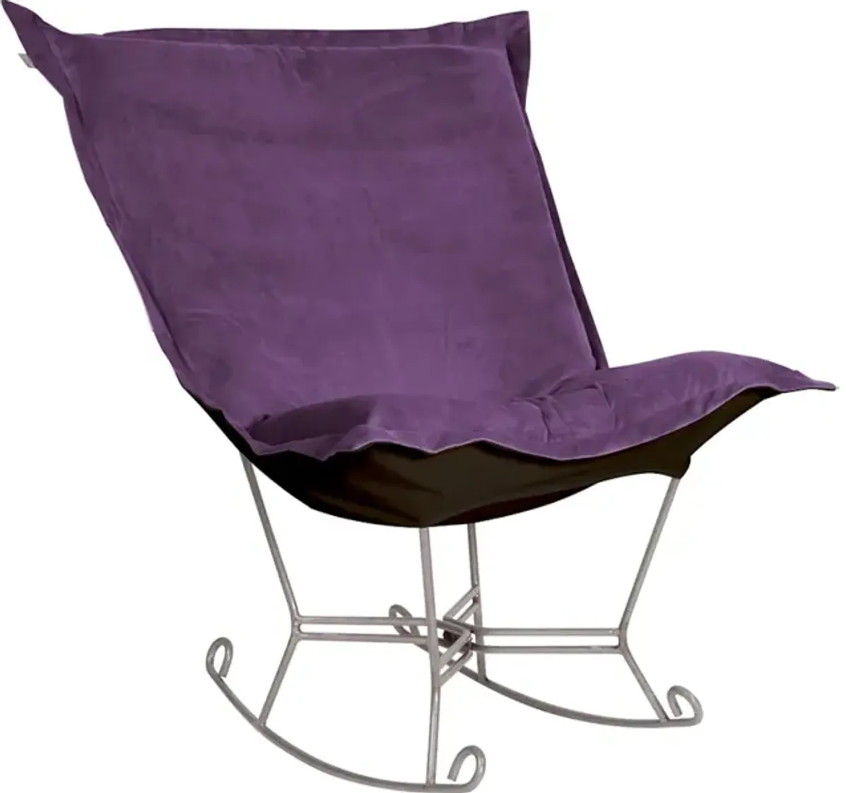 Scroll Puff Rocker Bella Eggplant Titanium Frame