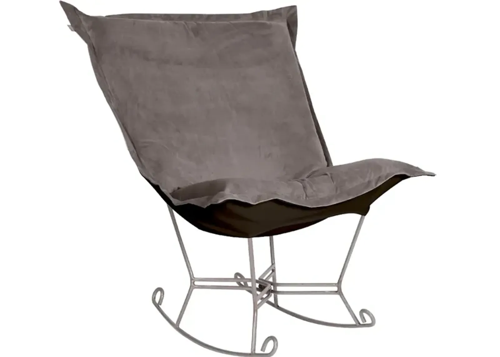 Scroll Puff Rocker Bella Pewter Titanium Frame