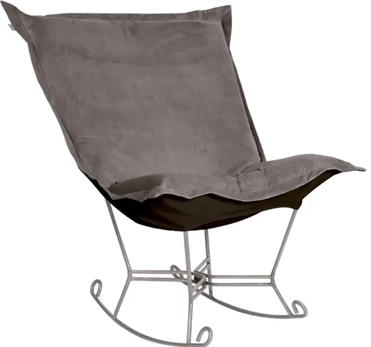 Scroll Puff Rocker Bella Pewter Titanium Frame