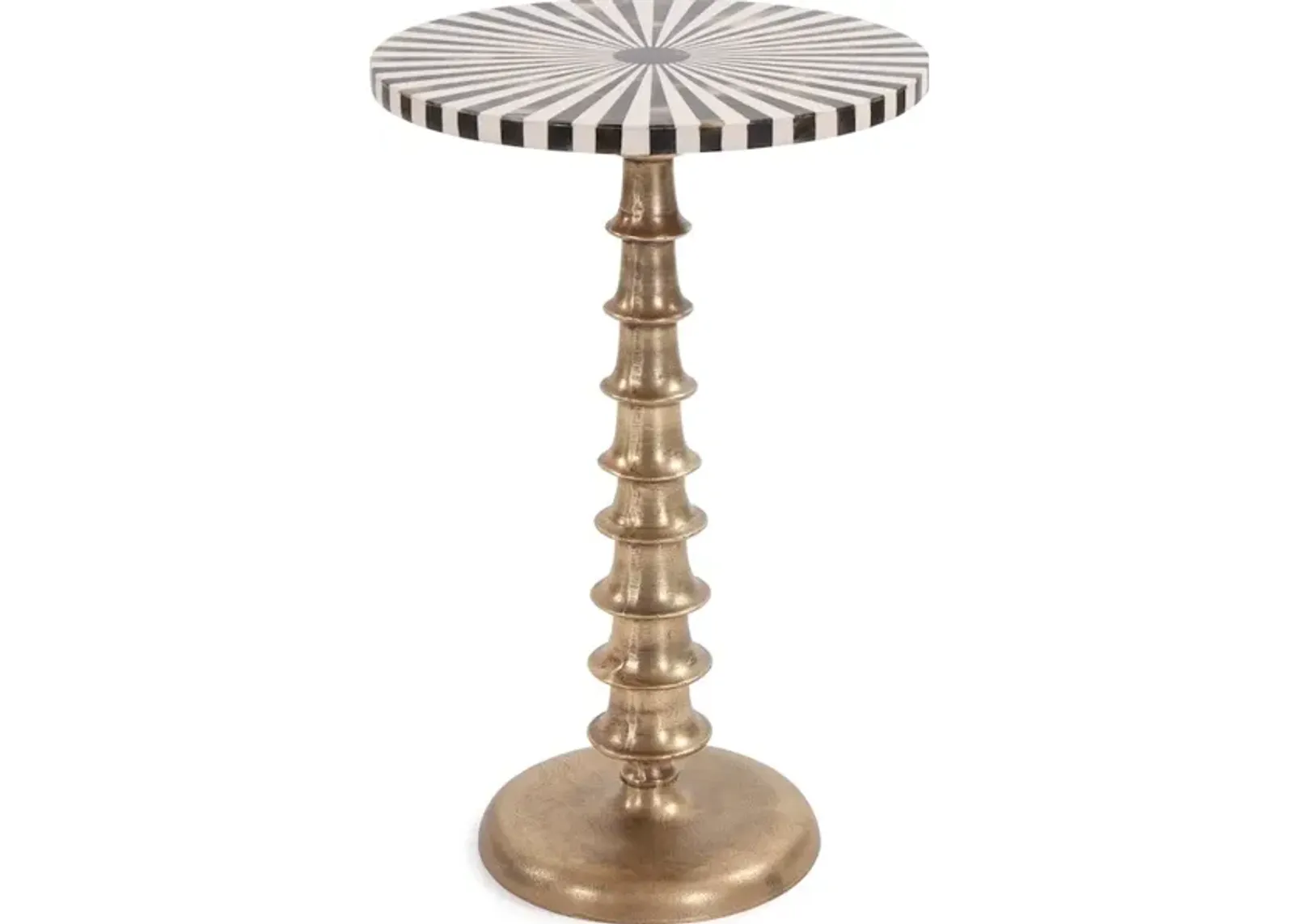 Antique Brass with Bone Top Martini Table