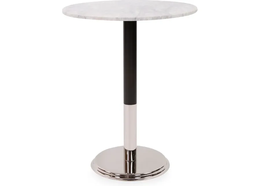 Micca Club White Marble Bistro Table