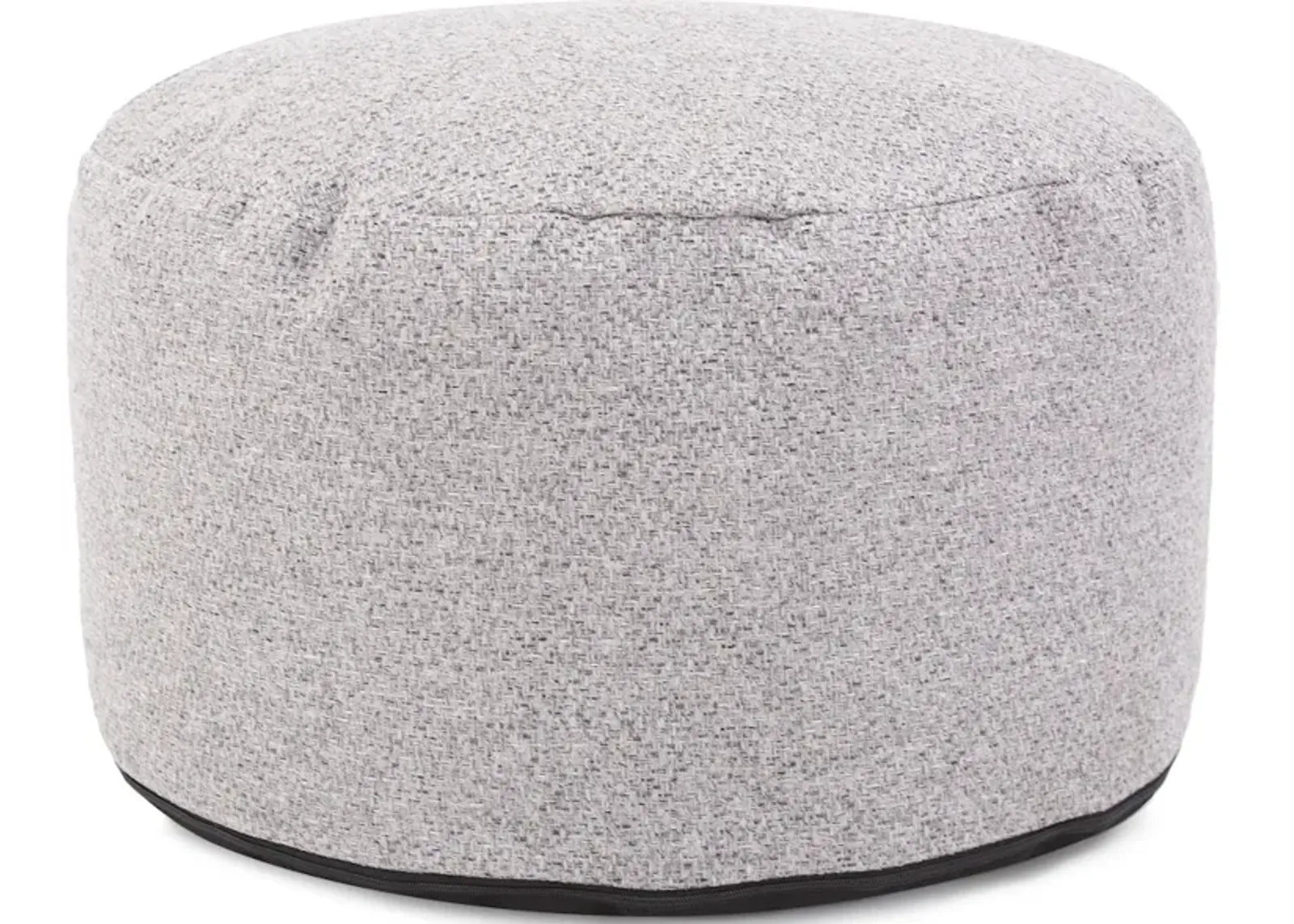 Round Foot Pouf Panama Stone